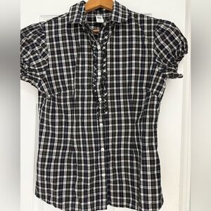 GAP Black and White Plaid Shirt
